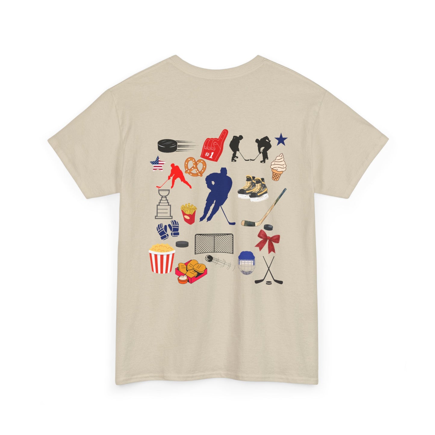 Hockey Icons Tee — Vintage Hockey Sticker Collage T‑Shirt