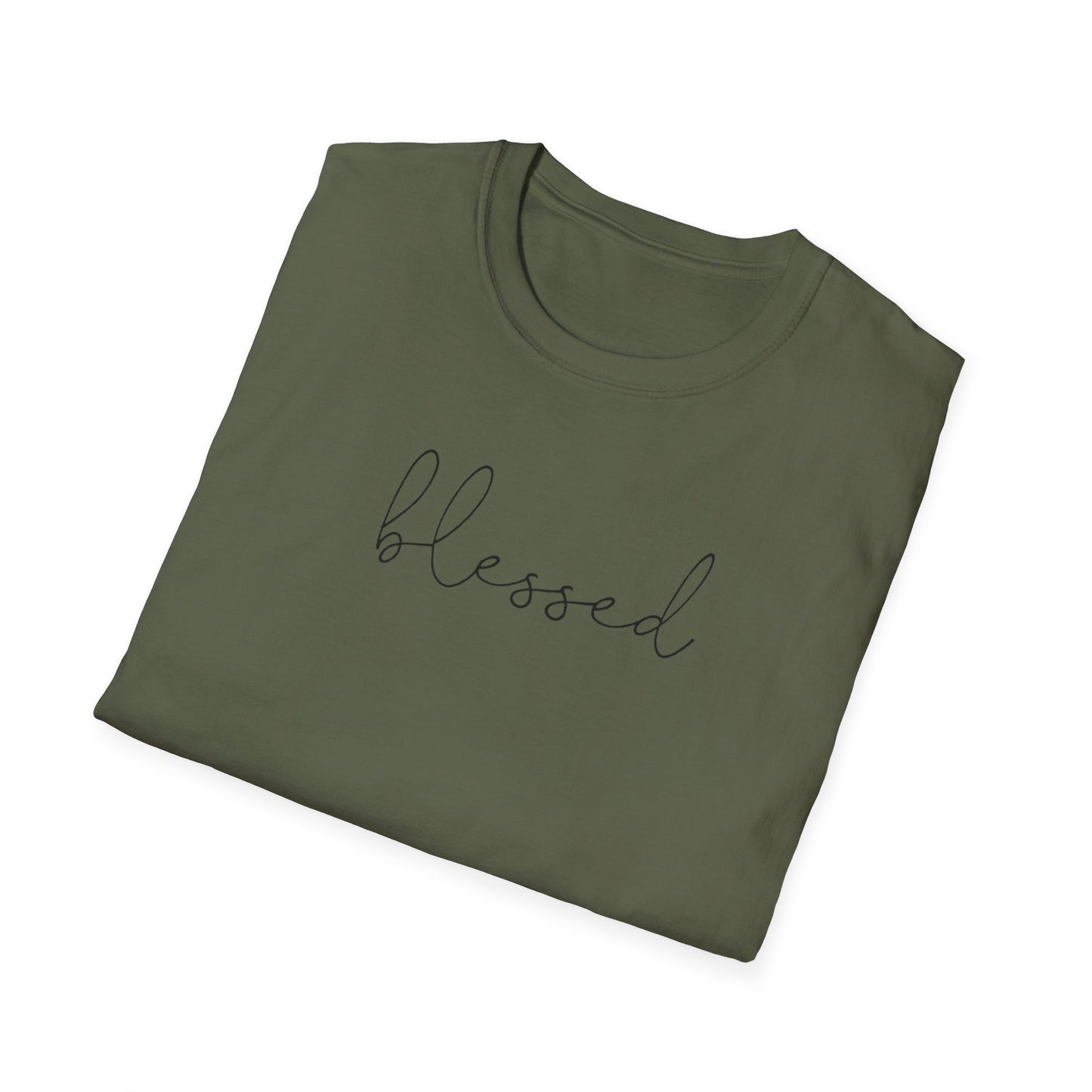 Blessed Script T-Shirt — Minimalist Inspirational Tee