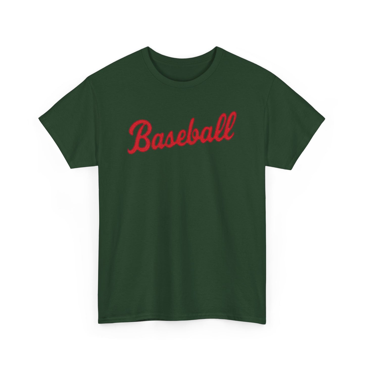 Baseball Script Tee — Retro Red Baseball T‑Shirt