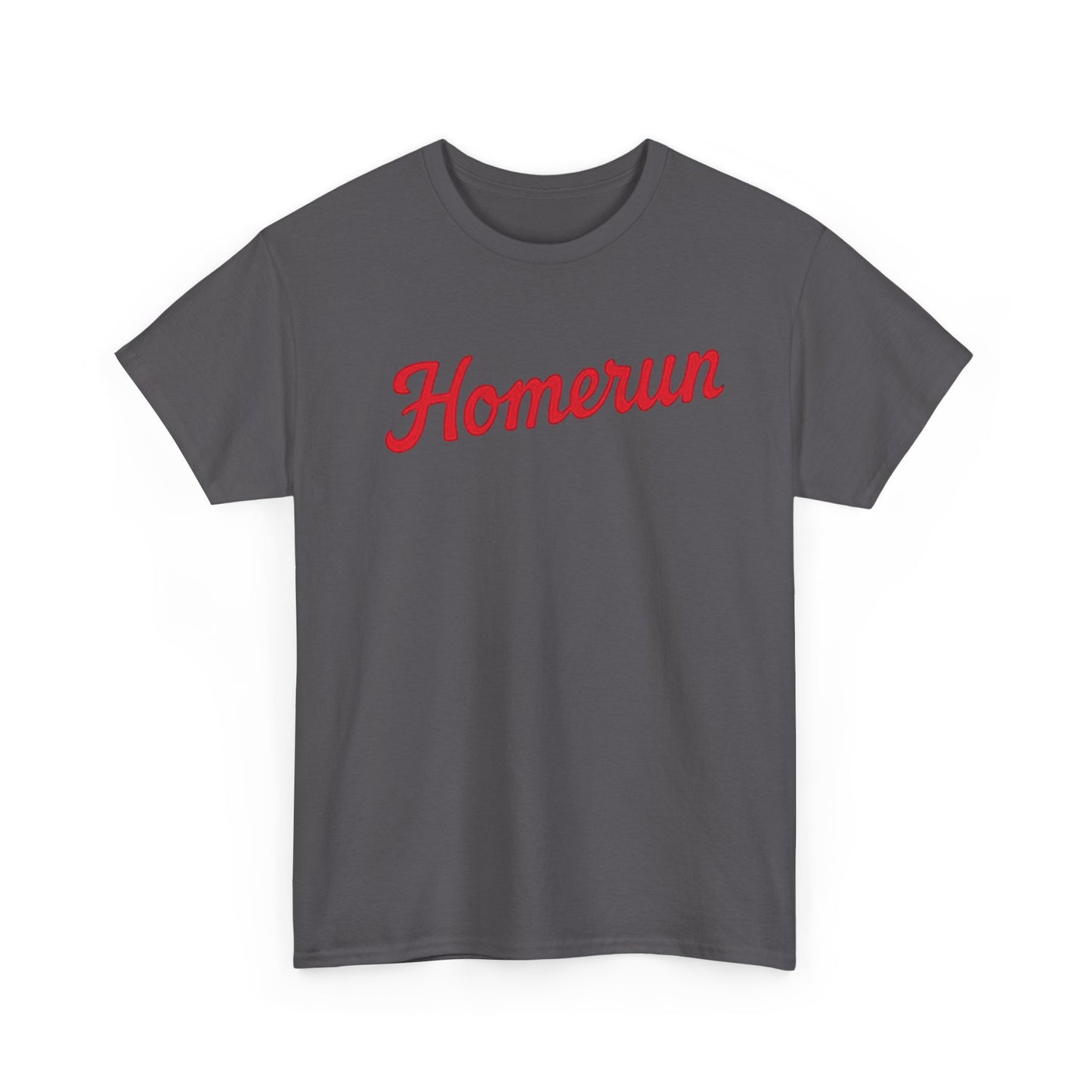 Homerun Baseball Tee — Retro Script Red Logo T-Shirt