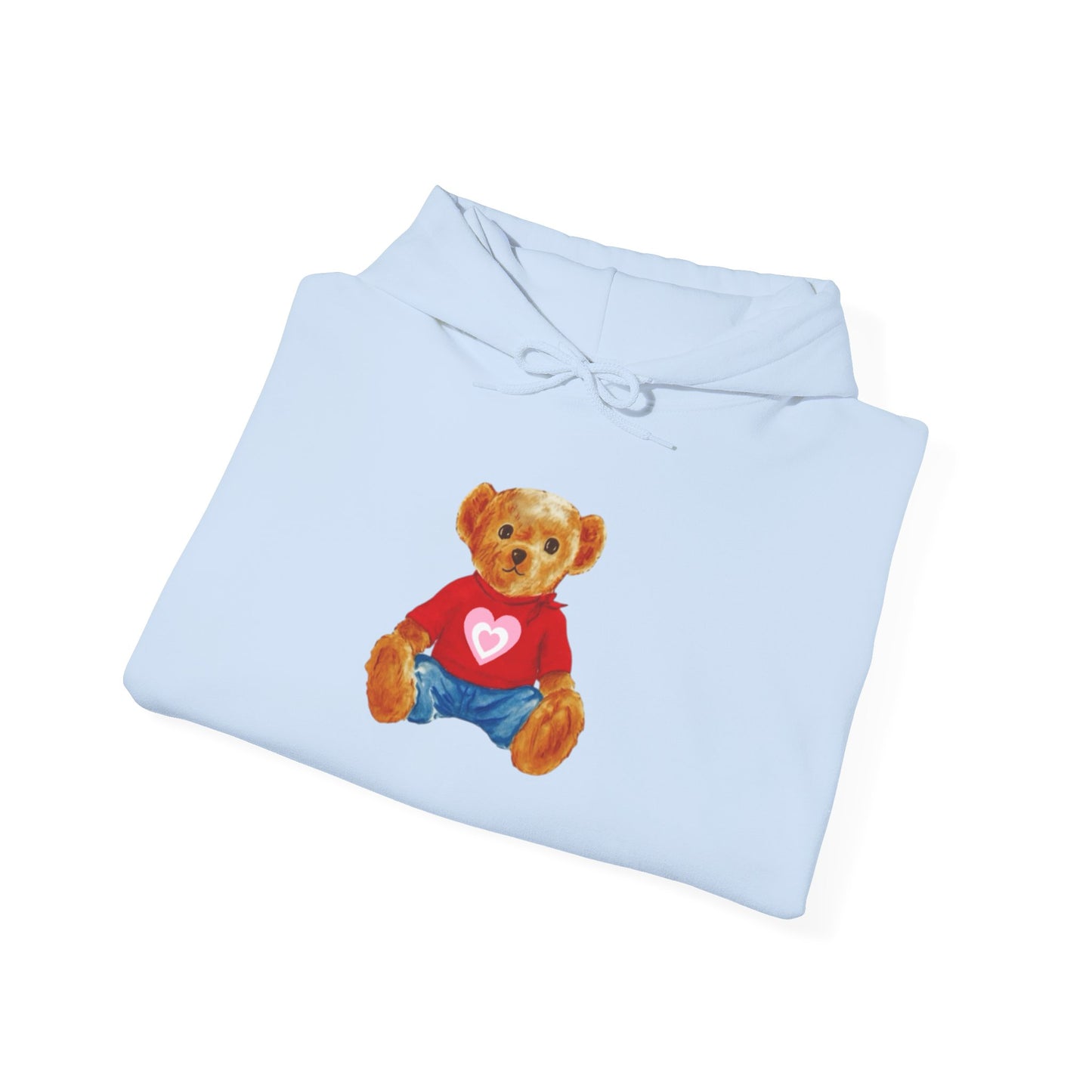 Teddy Bear Hoodie — Cute Heart Graphic