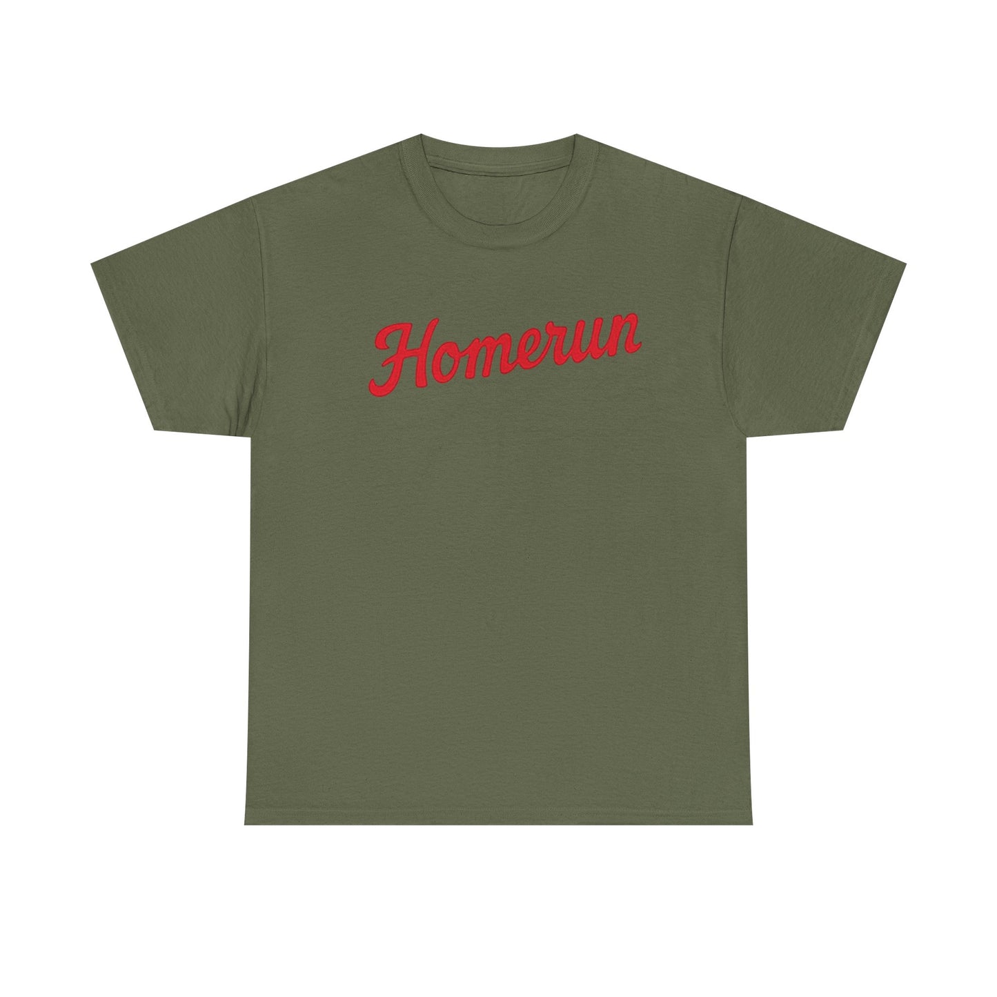 Homerun Baseball Tee — Retro Script Red Logo T-Shirt