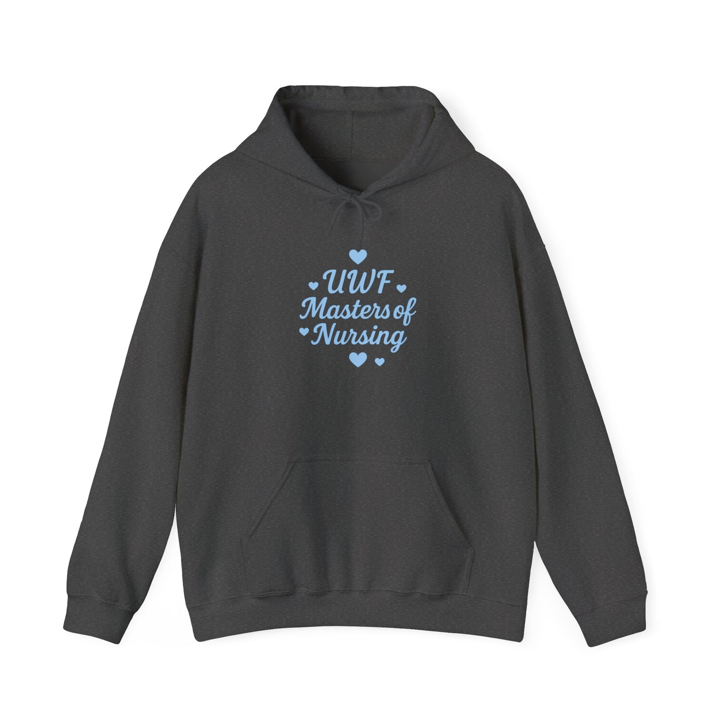 UWF Masters of Nursing Hoodie — Light Blue Heart Nursing School Sweatshirt