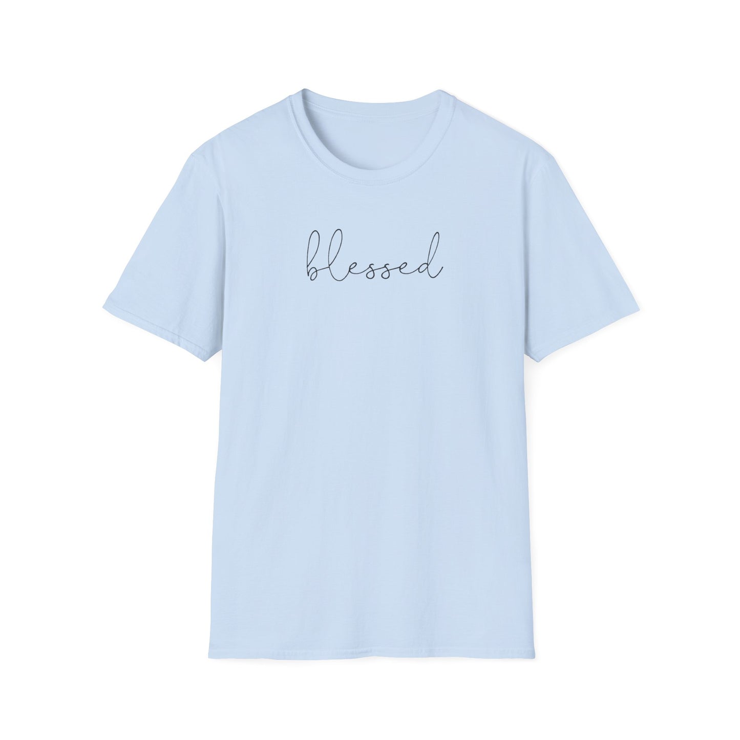 Blessed Script T-Shirt — Minimalist Inspirational Tee