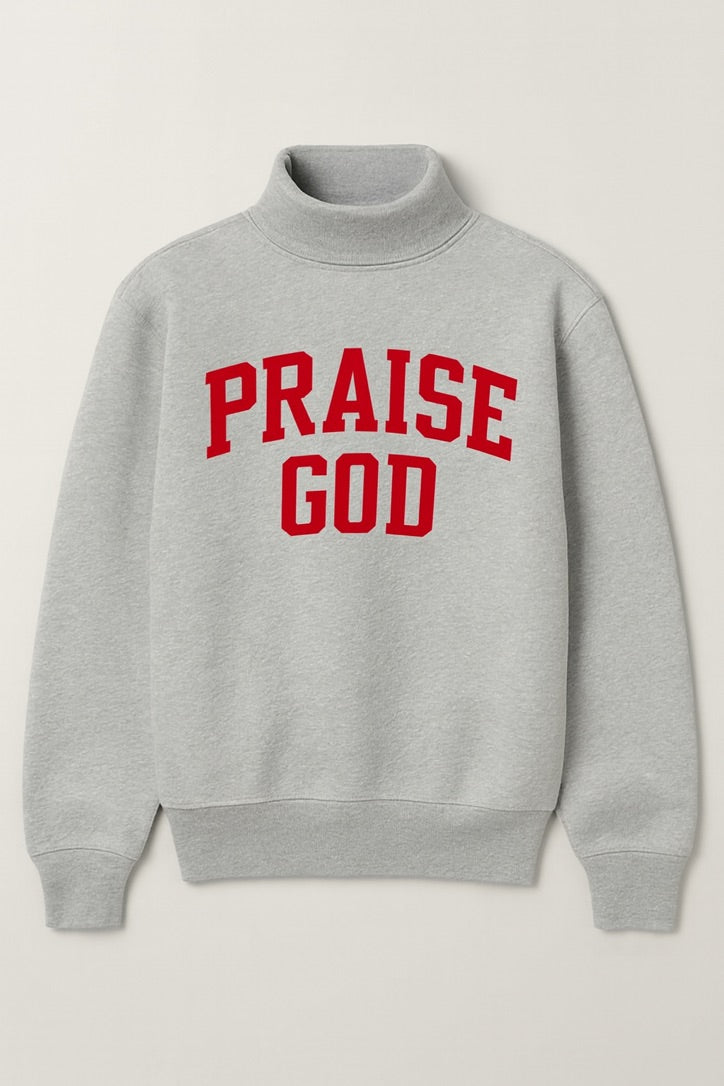 CUSTOM PUFF PRINT MOCK NECK
