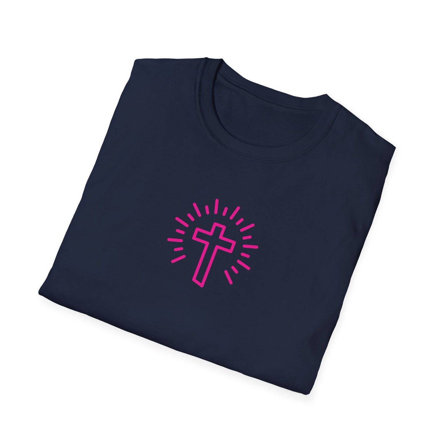 Christian Cross T-Shirt — Pink Radiant Faith Tee