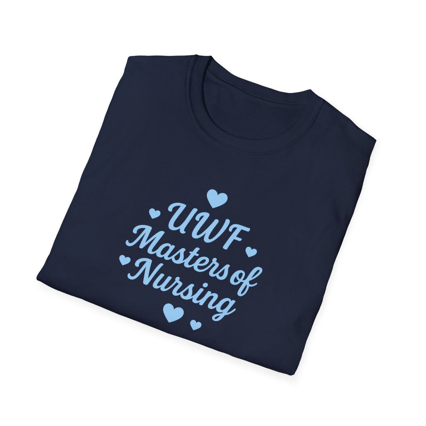 UWF Masters of Nursing T-Shirt — Light Blue Heart Nursing School Tee