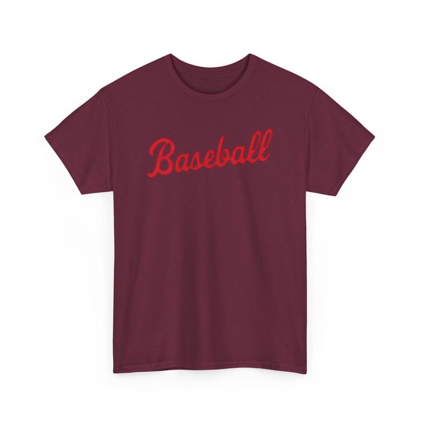 Baseball Script Tee — Retro Red Baseball T‑Shirt