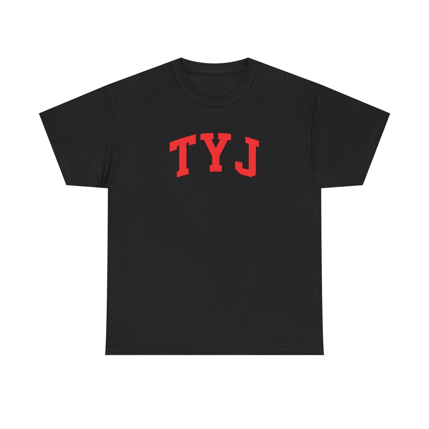 TYJ Arch Logo T-Shirt — Minimal Red College-Style Tee