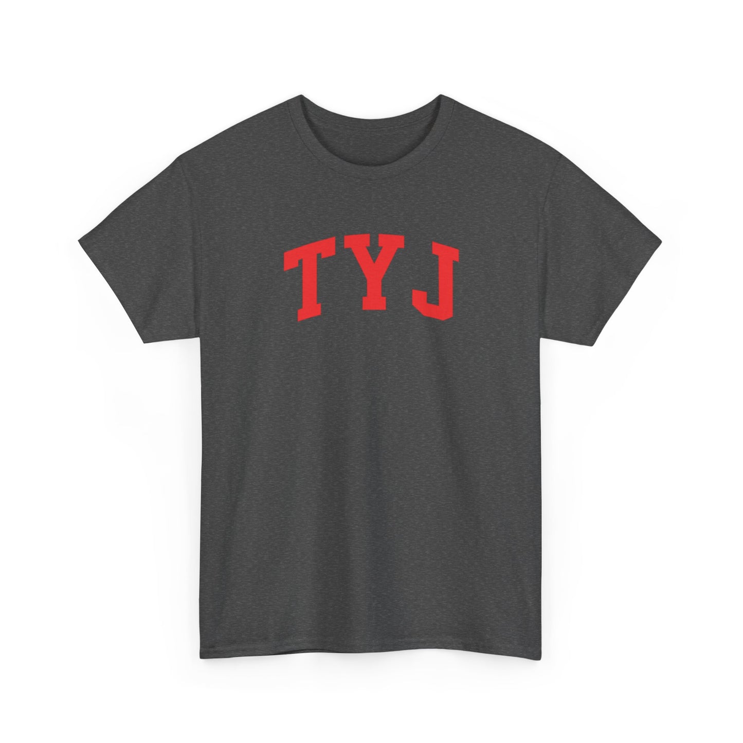 TYJ Arch Logo T-Shirt — Minimal Red College-Style Tee