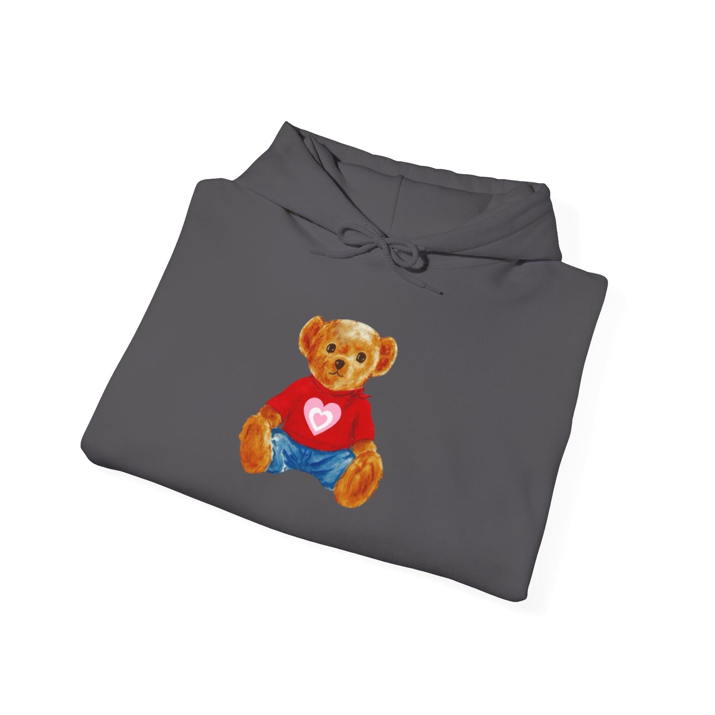 Teddy Bear Hoodie — Cute Heart Graphic