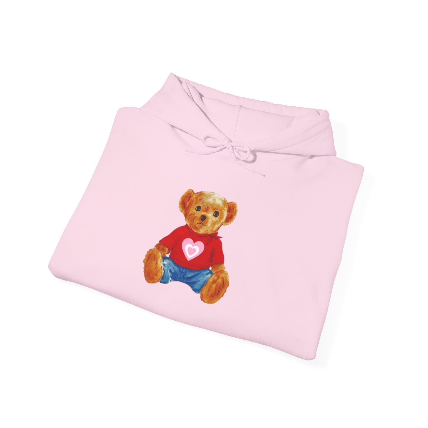 Teddy Bear Hoodie — Cute Heart Graphic