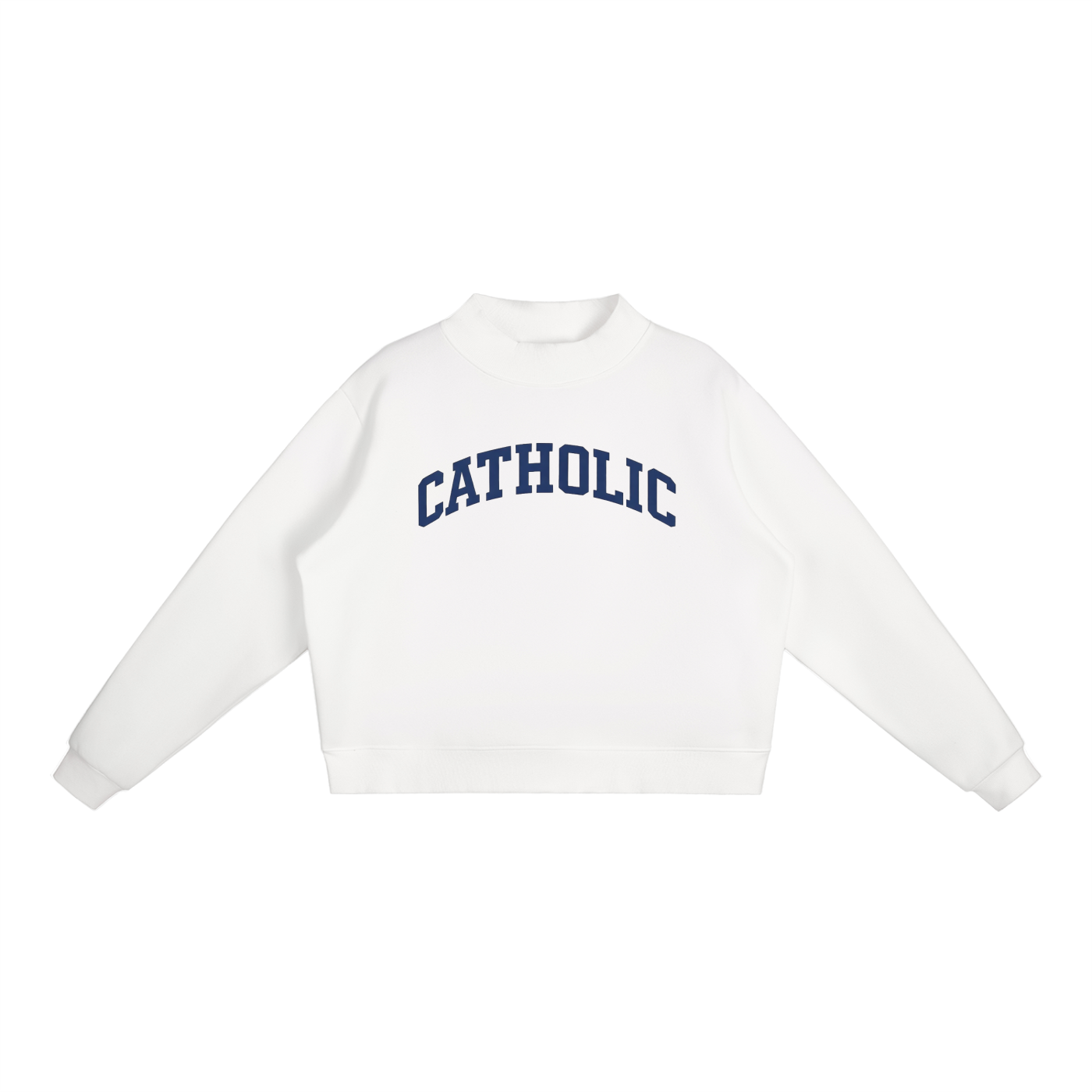 Catholic Essential Fleece Mock-Neck Crew Sweatshirt
