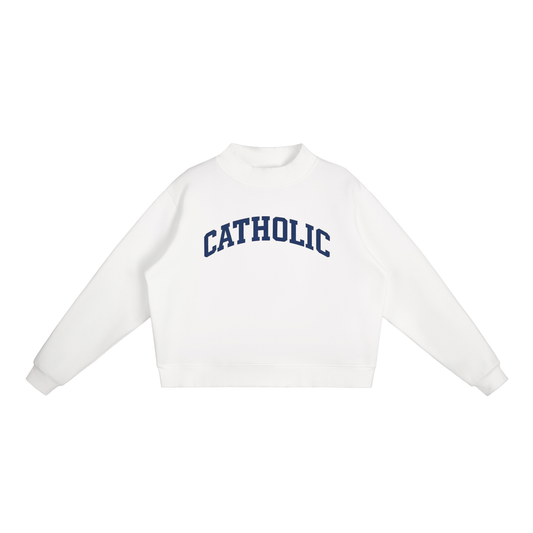 Catholic Essential Fleece Mock-Neck Crew Sweatshirt