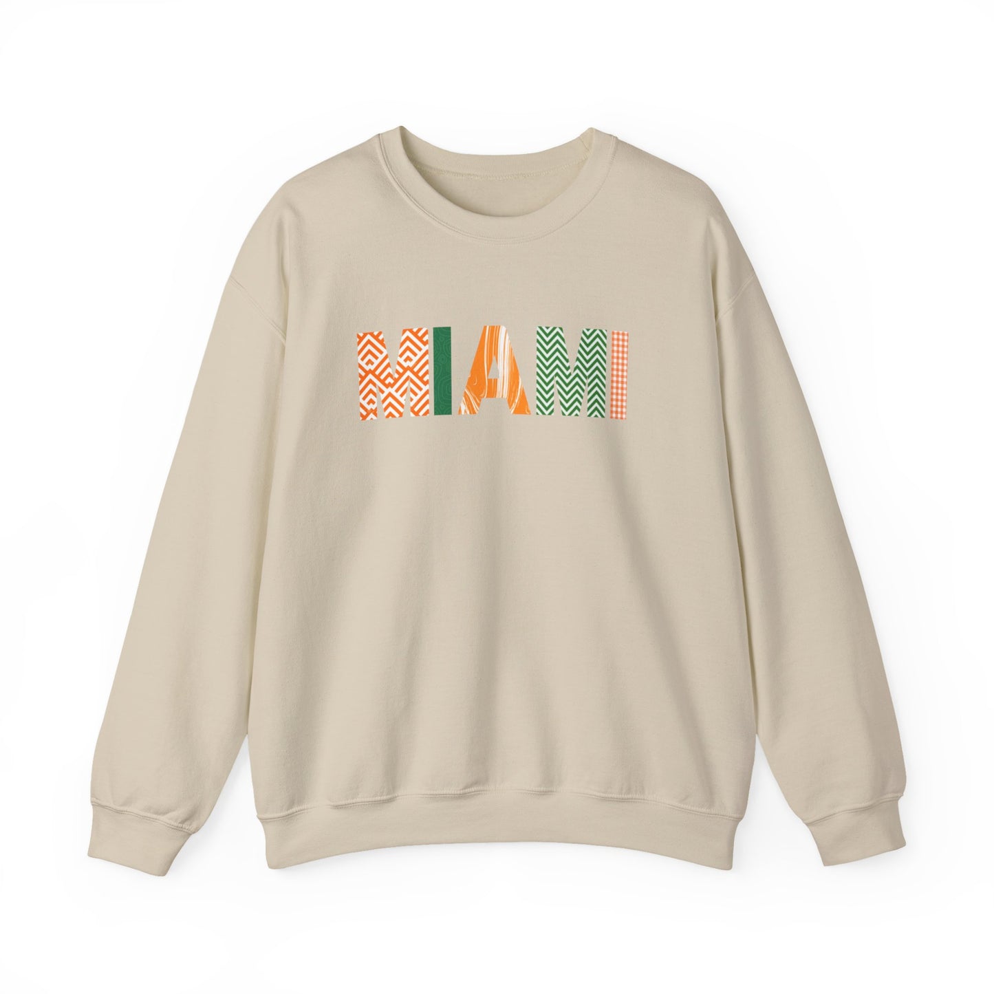 Miami Pattern Crewneck Sweatshirt — Colorful Geometric Miami Graphic