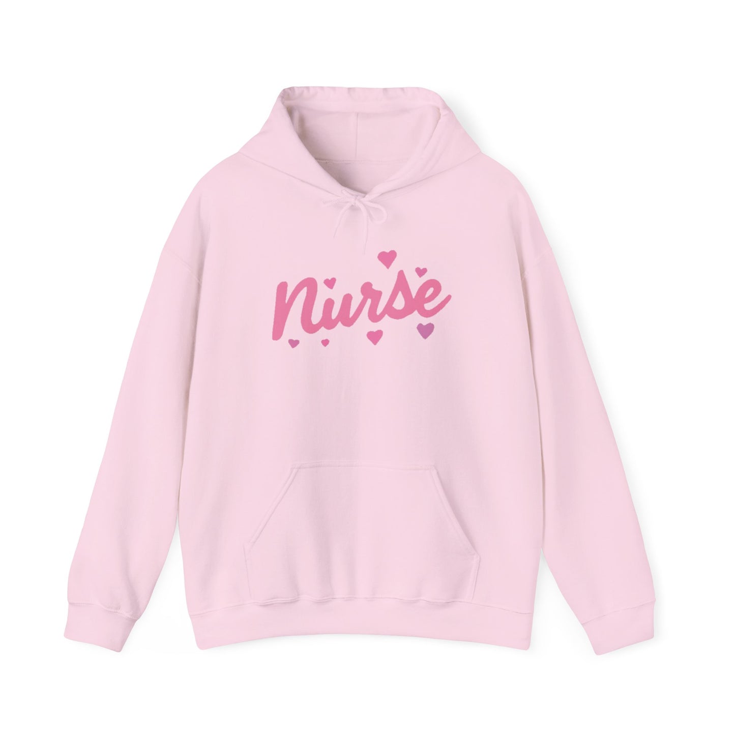 Nurse Heart Hoodie — Pink Script Nurse Hoodie for Medical Professionals, Gifts for Nurses