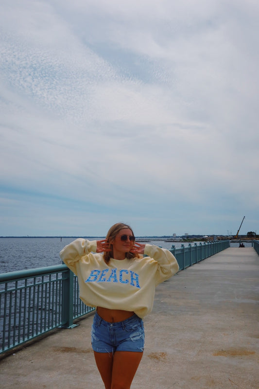 BEACH- COASTAL SUNSHINE MOCK NECK **PREORDER**