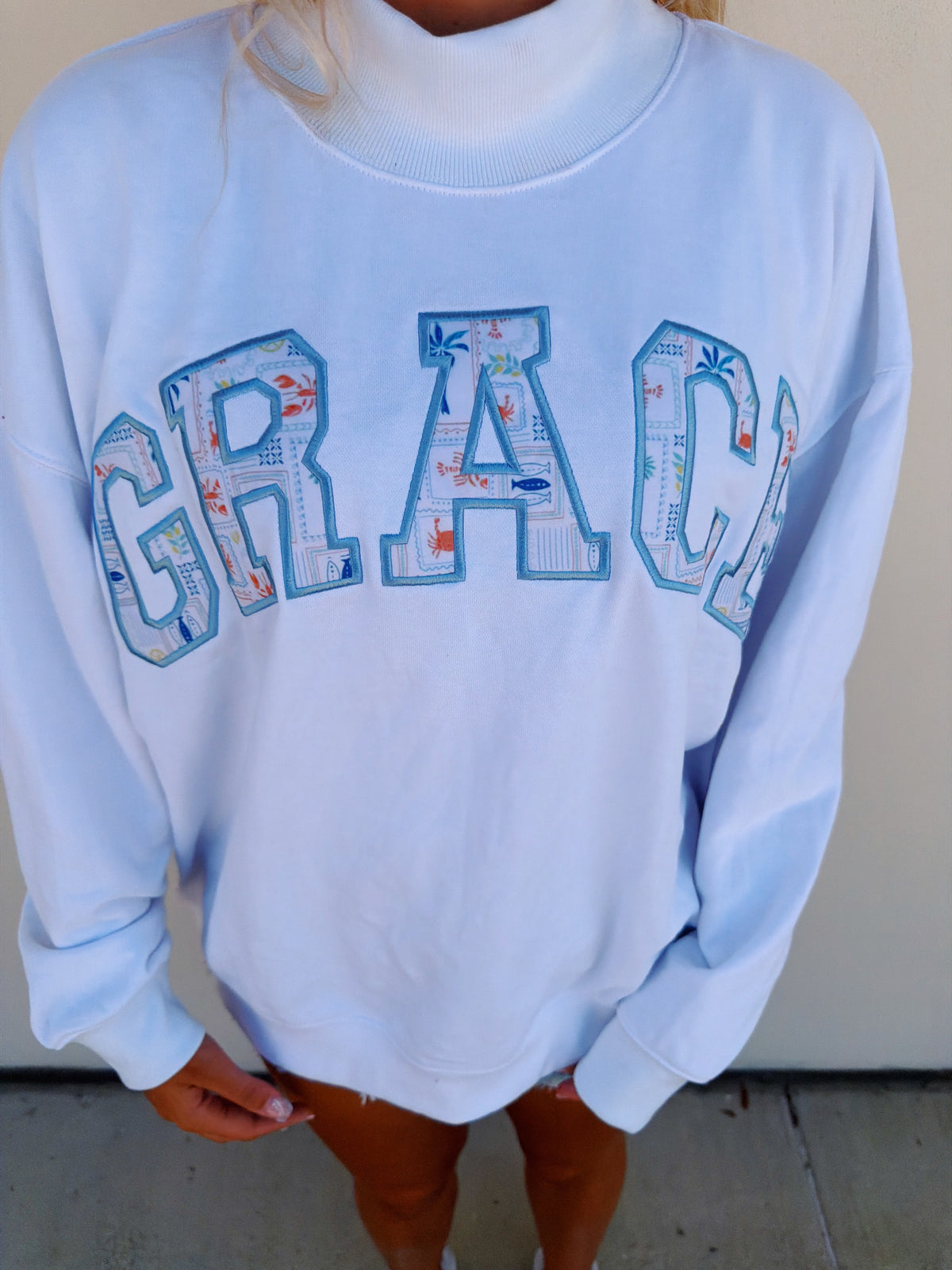 Grace- Coastal Shore Mock Neck