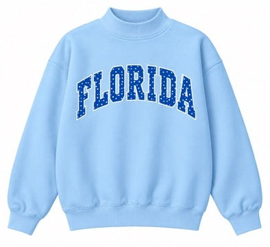 FLORIDA SKY ROYAL POLKA MOCKNECK *READ DESCRIPTION