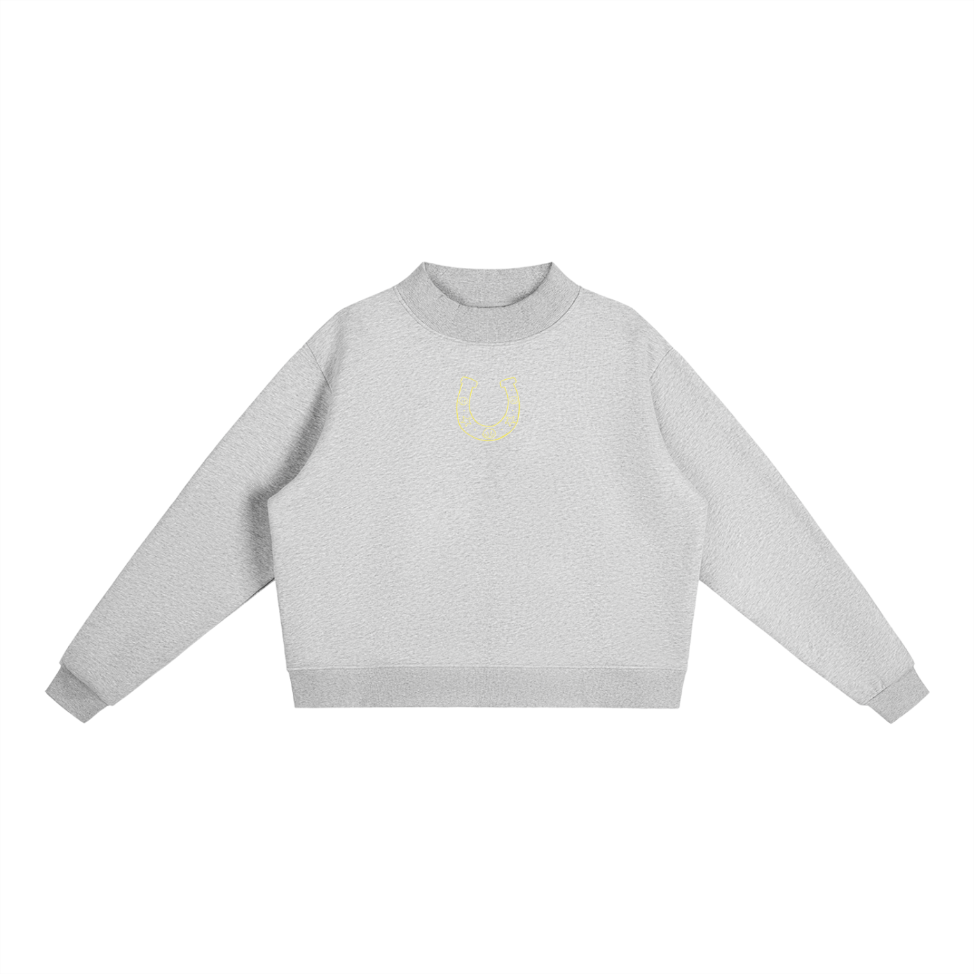 Coastal Luck Essential Fleece Mock-Neck Crew Sweatshirt