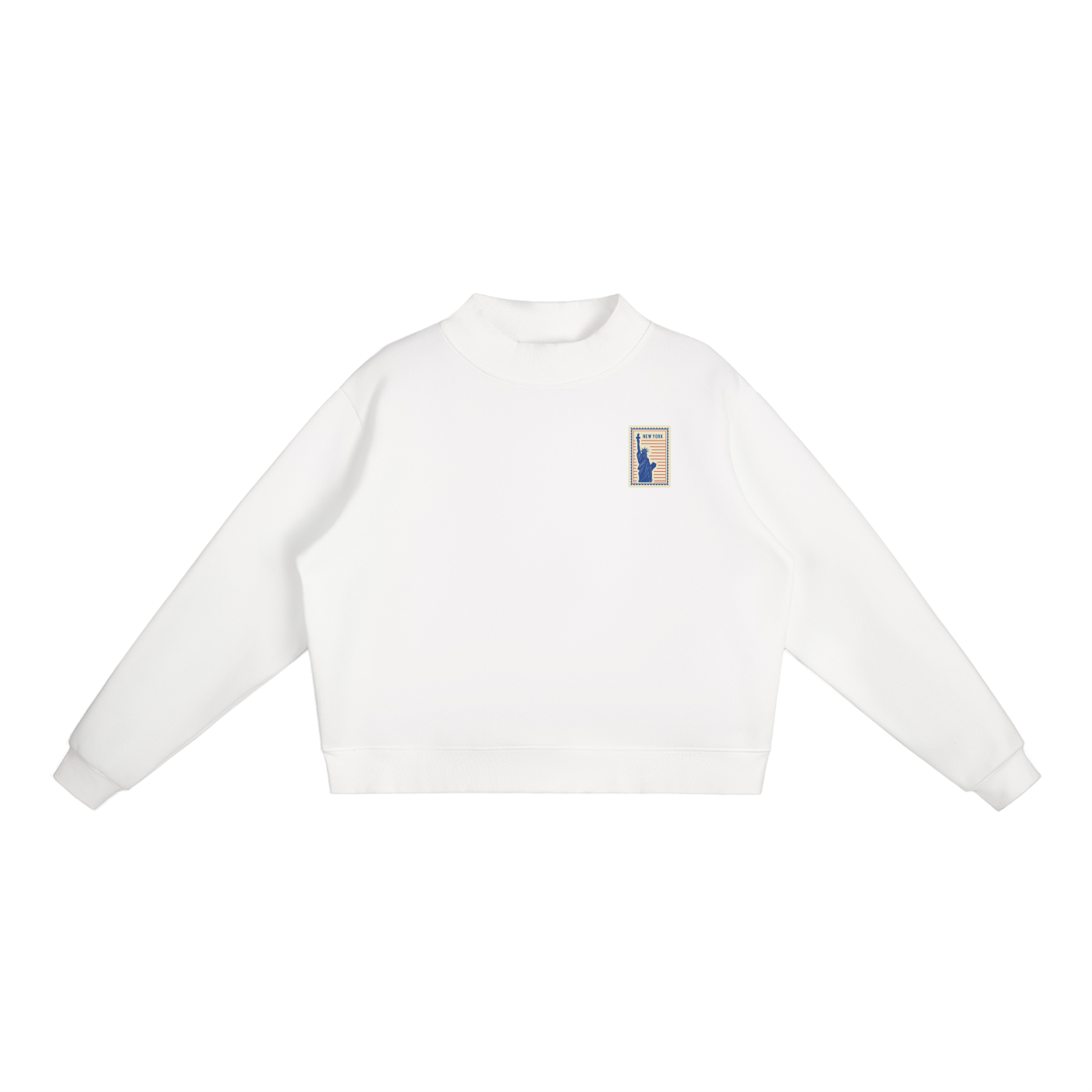 NY Essential Fleece Mock-Neck Crew Sweatshirt