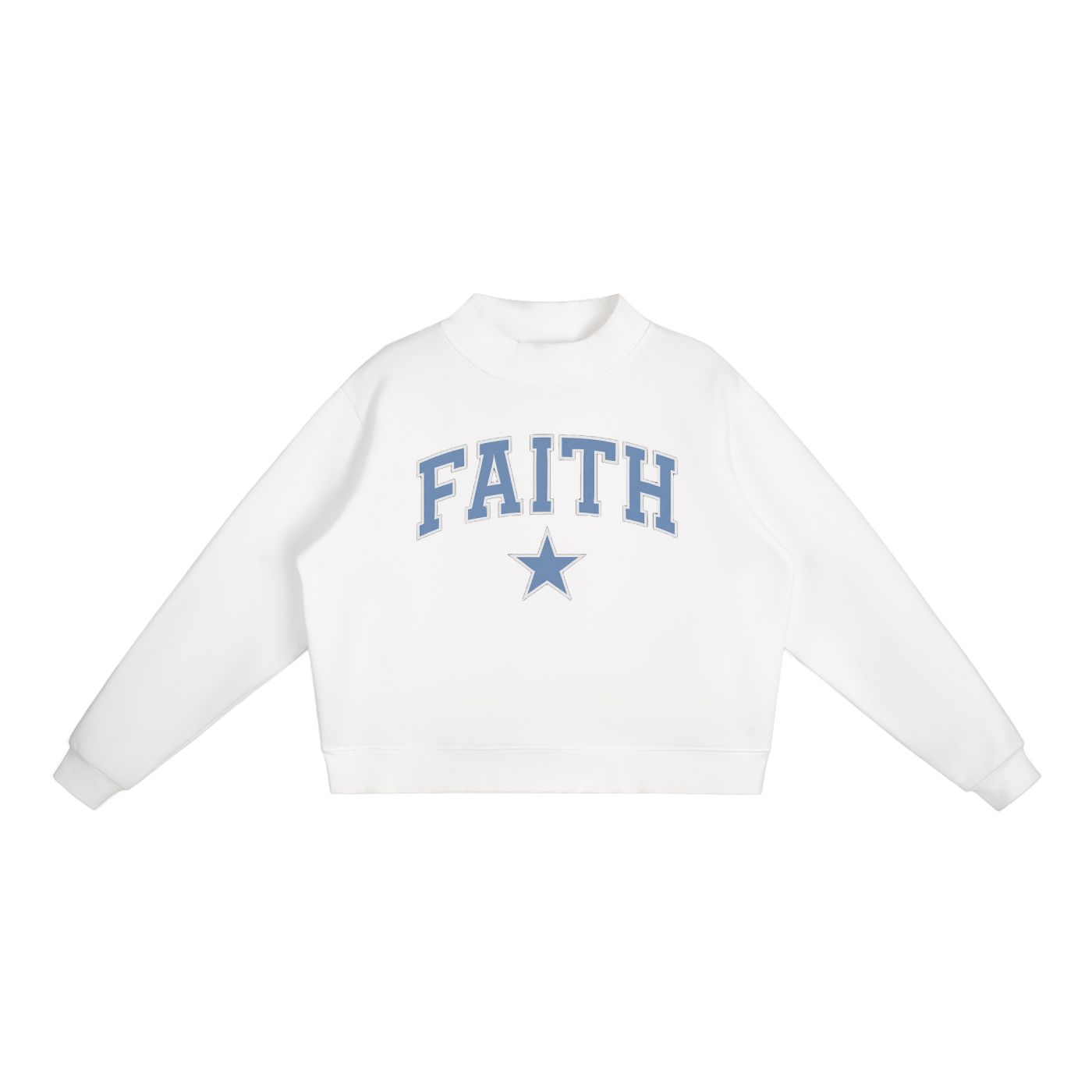 Faith Fleece Mock-Neck Crew Sweatshirt