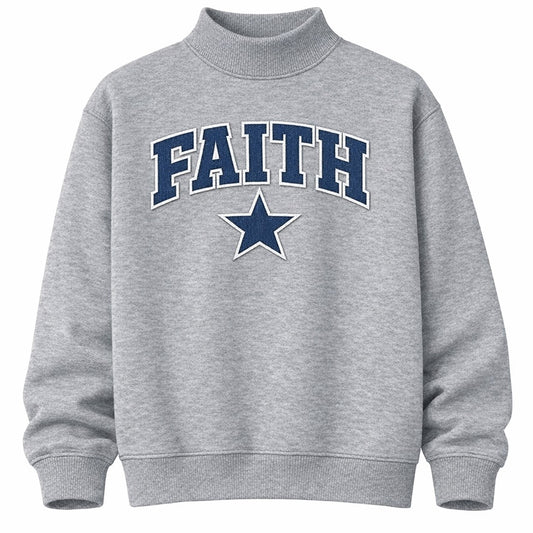 DENIM AND ASH GREY FAITH MOCK NECK