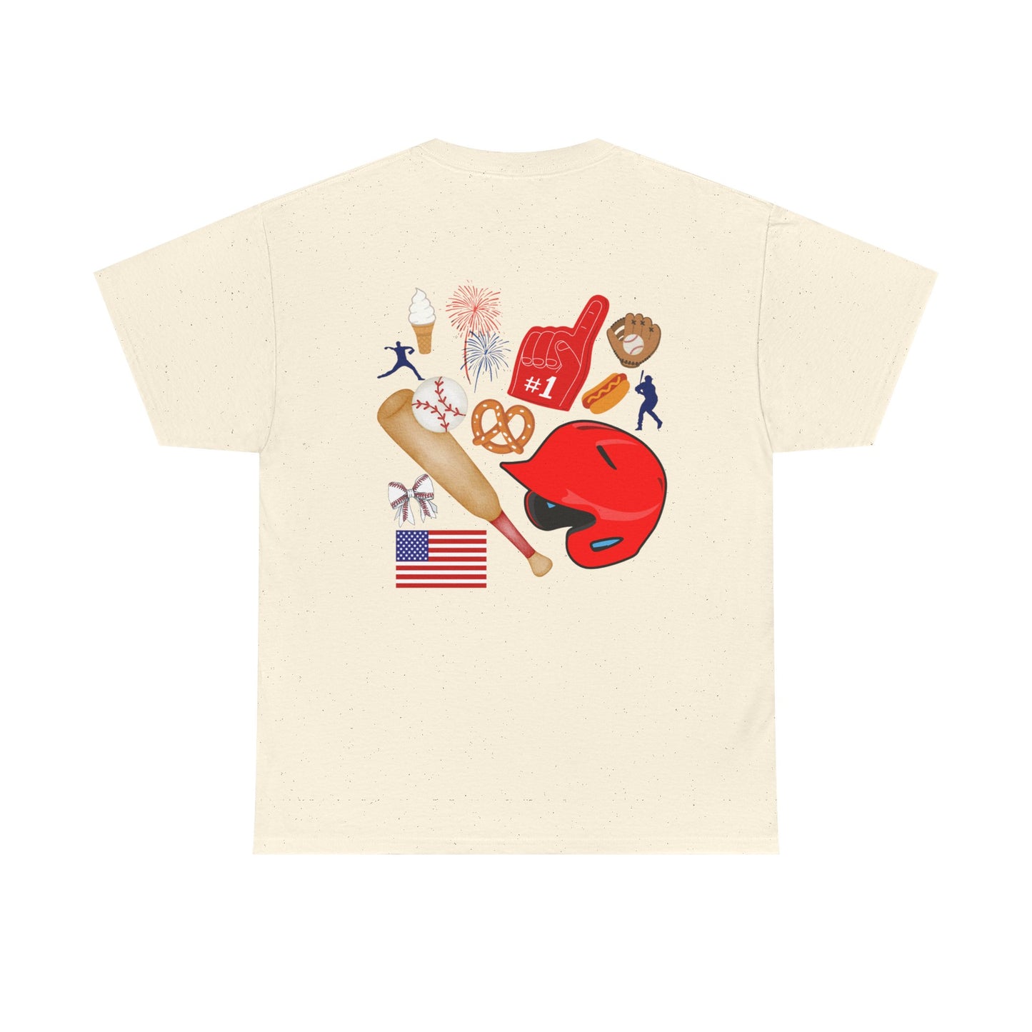 Baseball Heart Patchwork Tee – Patriotic Baseball Gear T‑Shirt