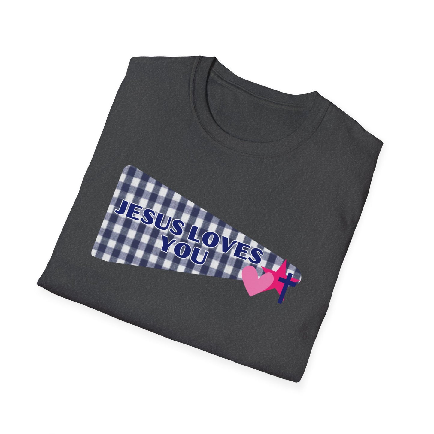 Jesus Loves You Pennant T-Shirt — Christian Faith Check Tee