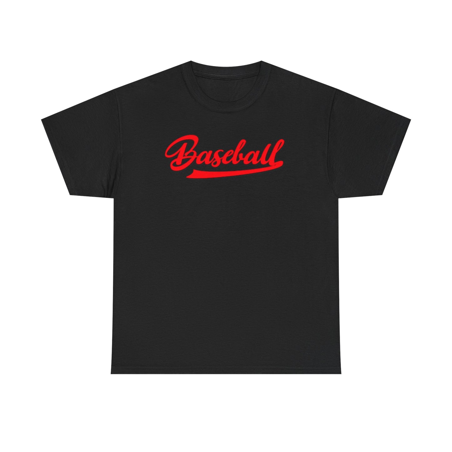 Baseball Script Tee — Red Vintage Baseball Logo T-Shirt