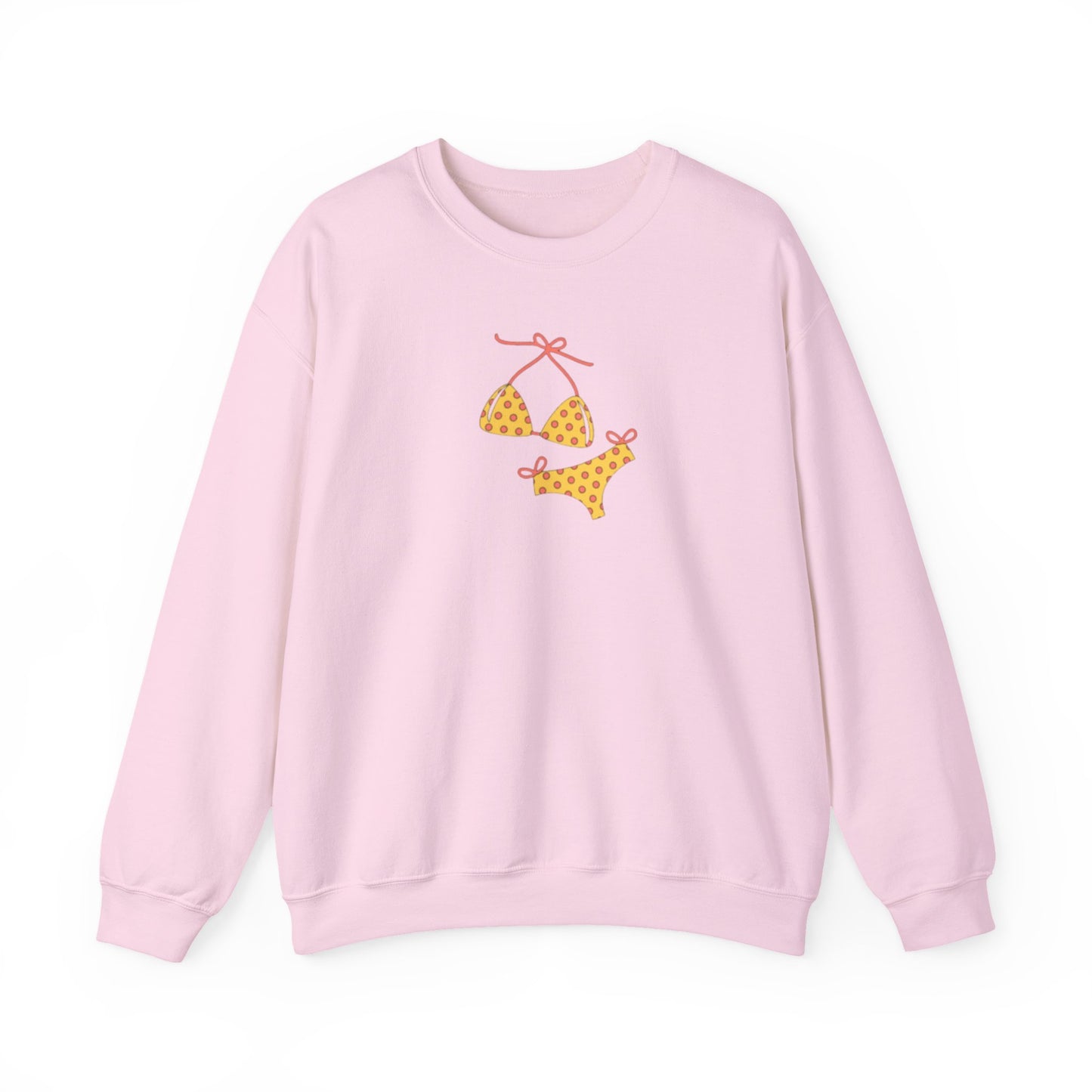 Yellow Polka Dot Bikini Crew neck — Cute Summer Beach Tee
