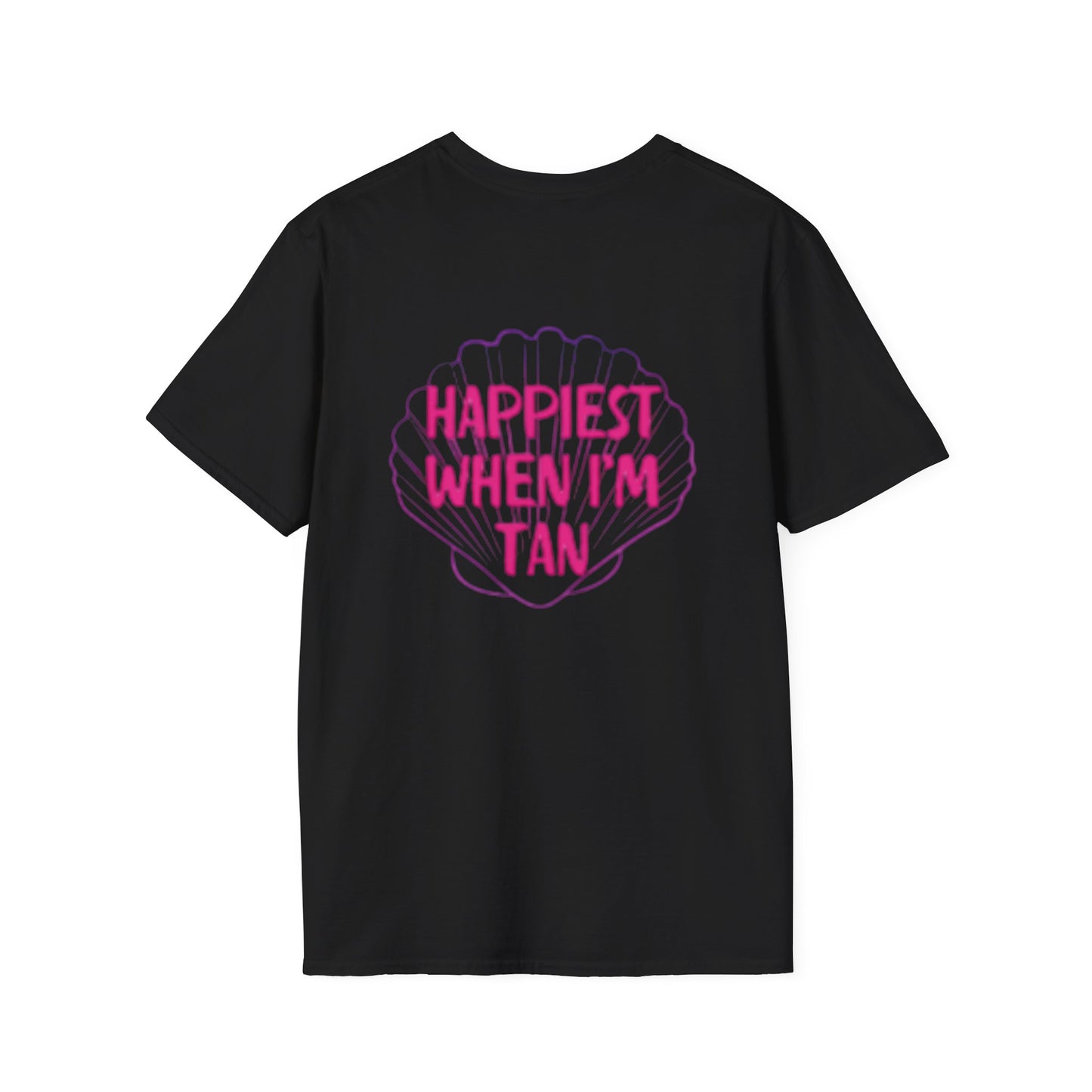 T-Shirt — "Happiest When I'm Tan" Pink Beach Tee