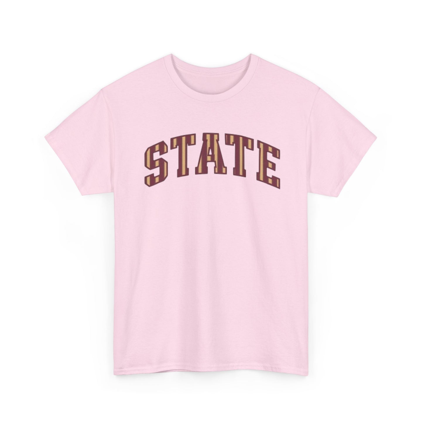 STATE Retro College Tee – Vintage Letterman Arched Logo T-Shirt