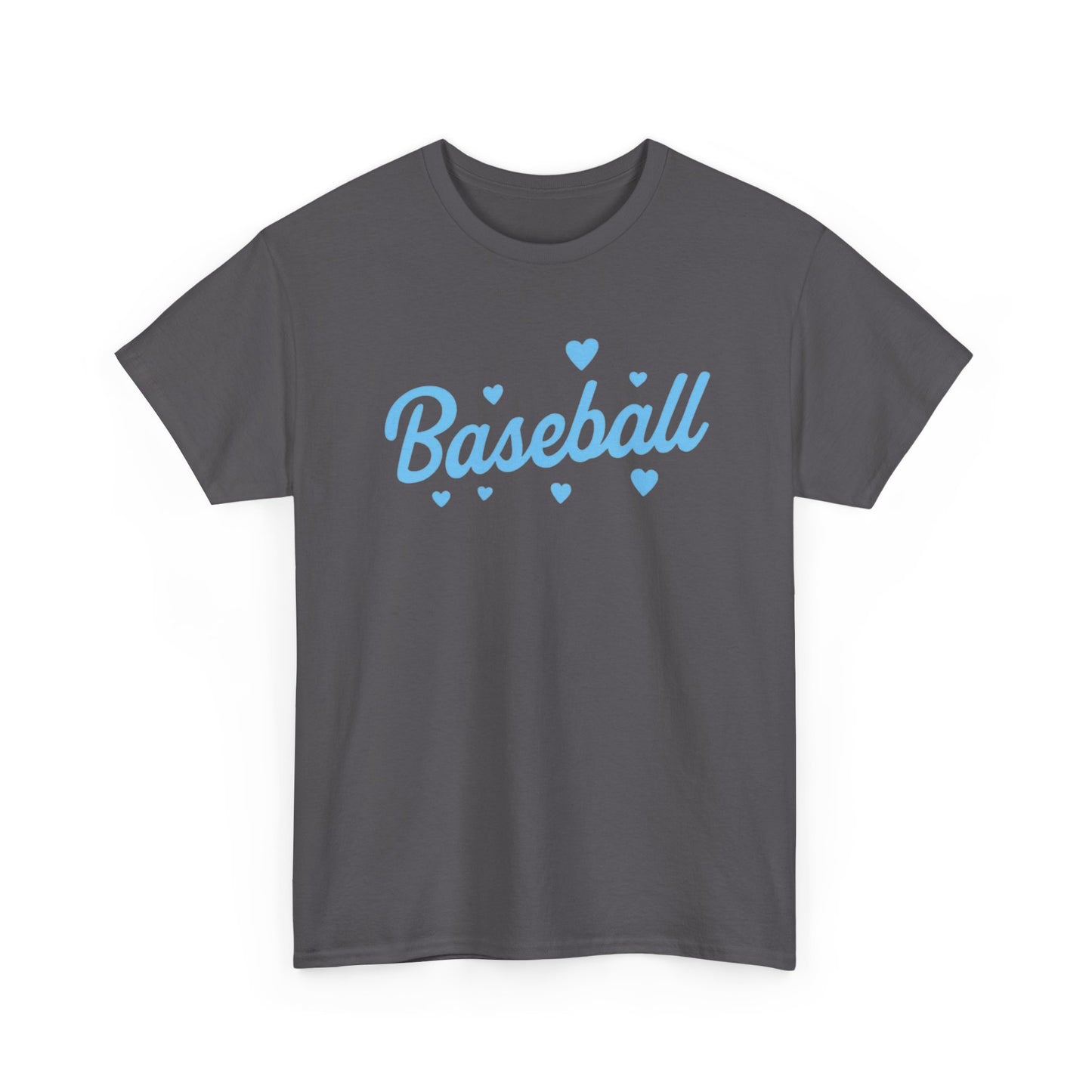 Baseball Heart Tee — Cute Script Baseball Shirt for Fans & Players