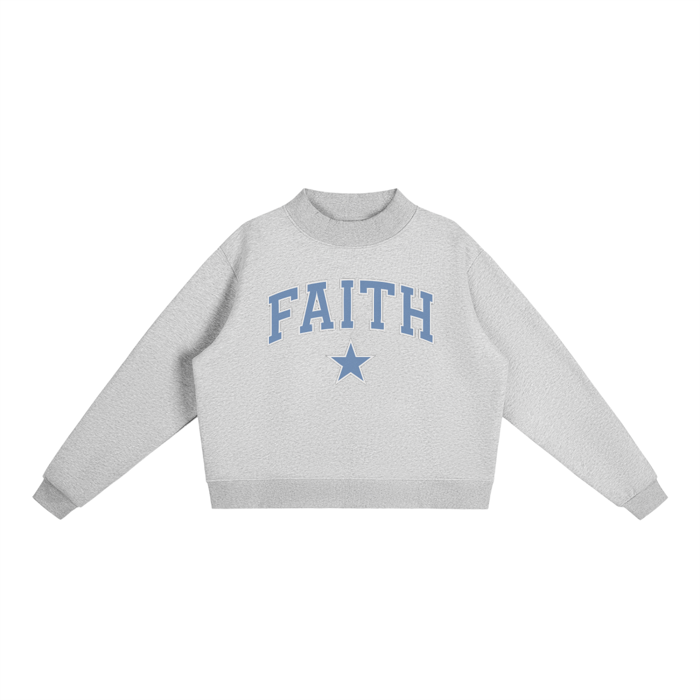 Faith Fleece Mock-Neck Crew Sweatshirt