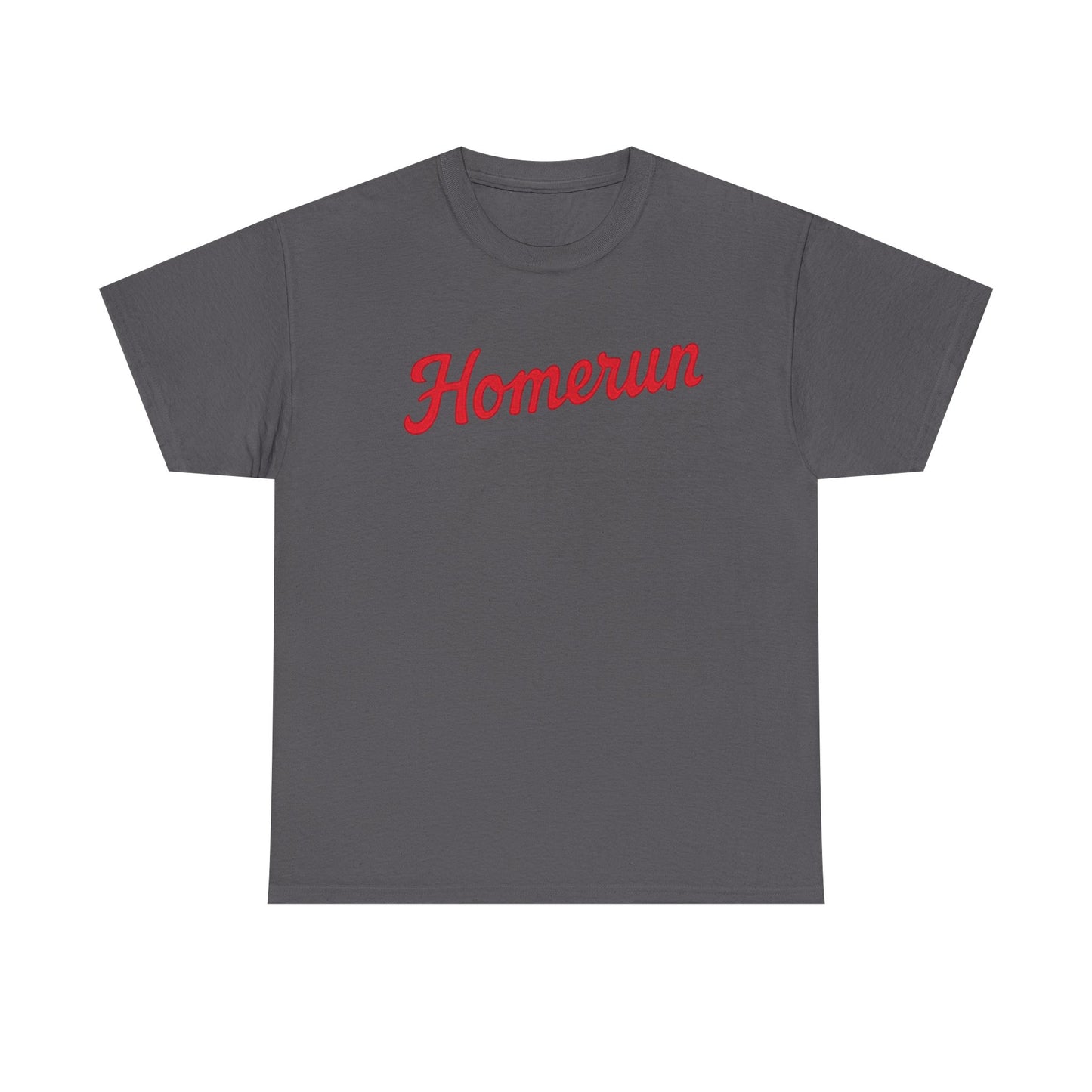 Homerun Baseball Tee — Retro Script Red Logo T-Shirt