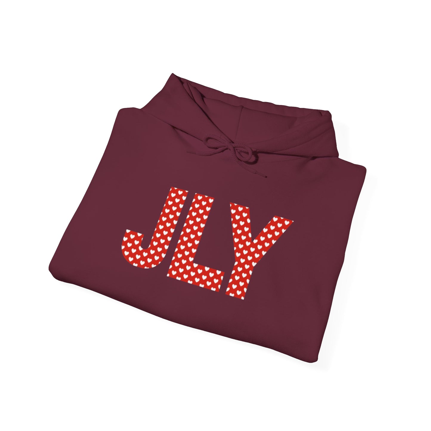 JLY Polka Dot Hoodie – Cute Red Lettering Pullover
