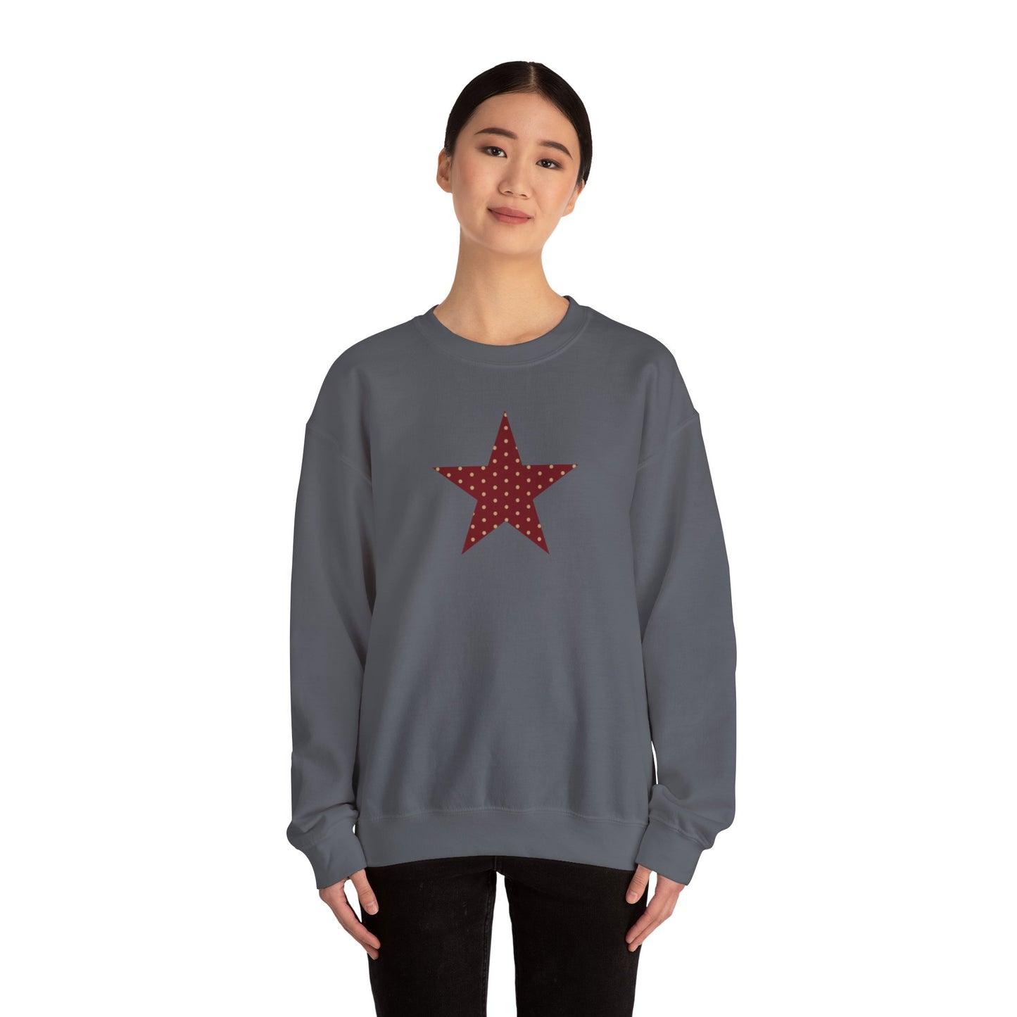 Garnet and Gold Polka Dot Star Crewneck