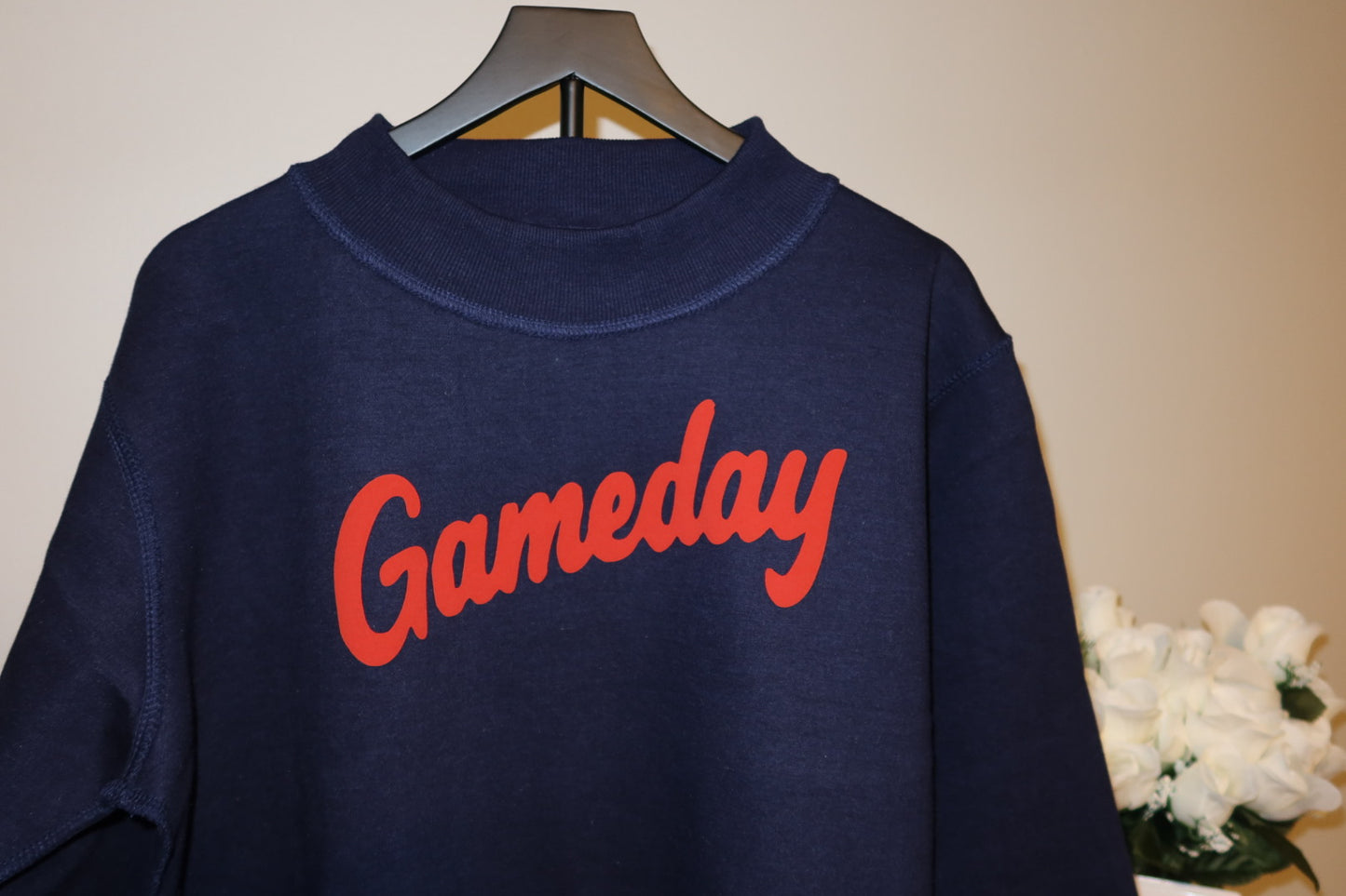 CUSTOM PUFF PRINT MOCK NECK