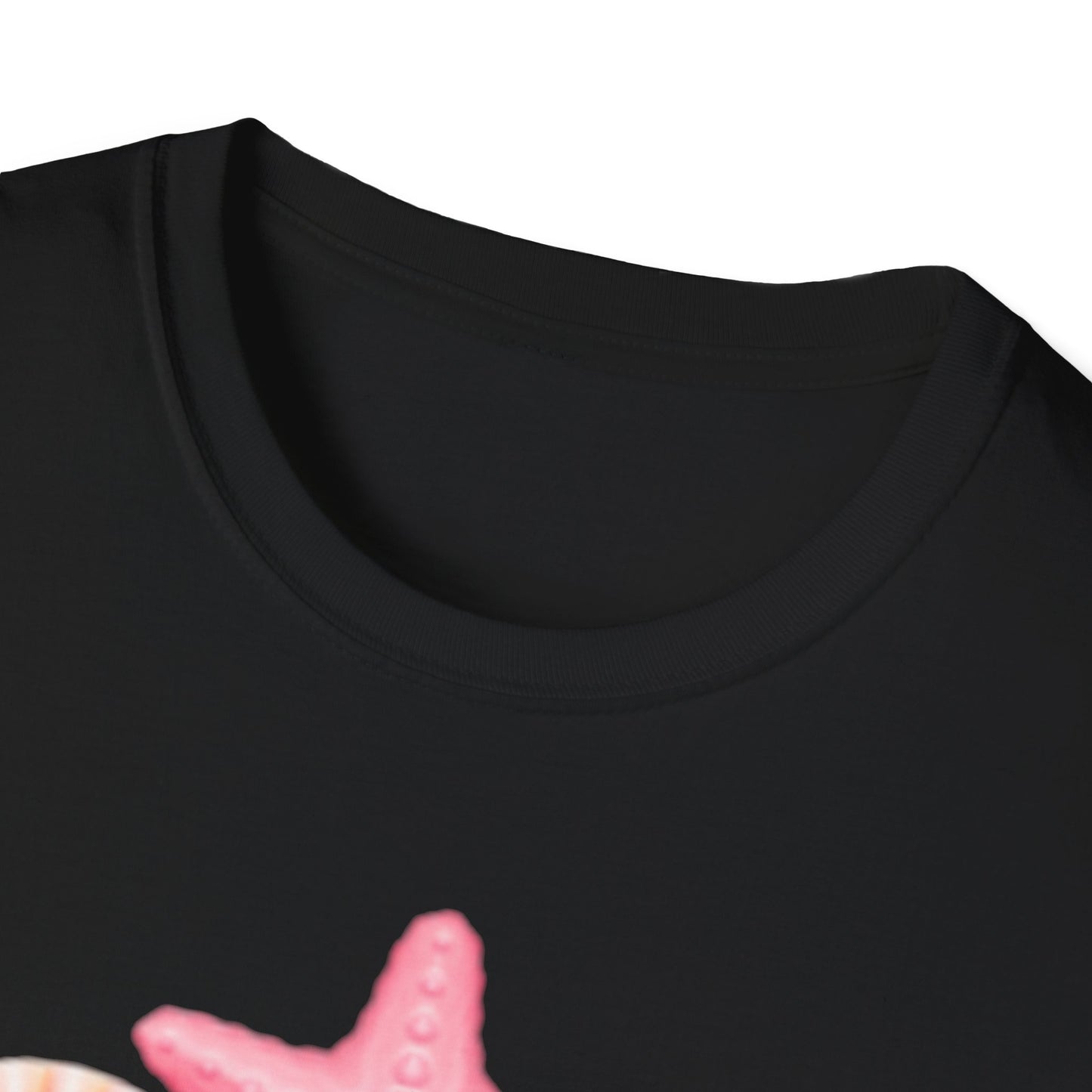 Seashell & Starfish Beach T-Shirt — Pink Coastal Summer Tee