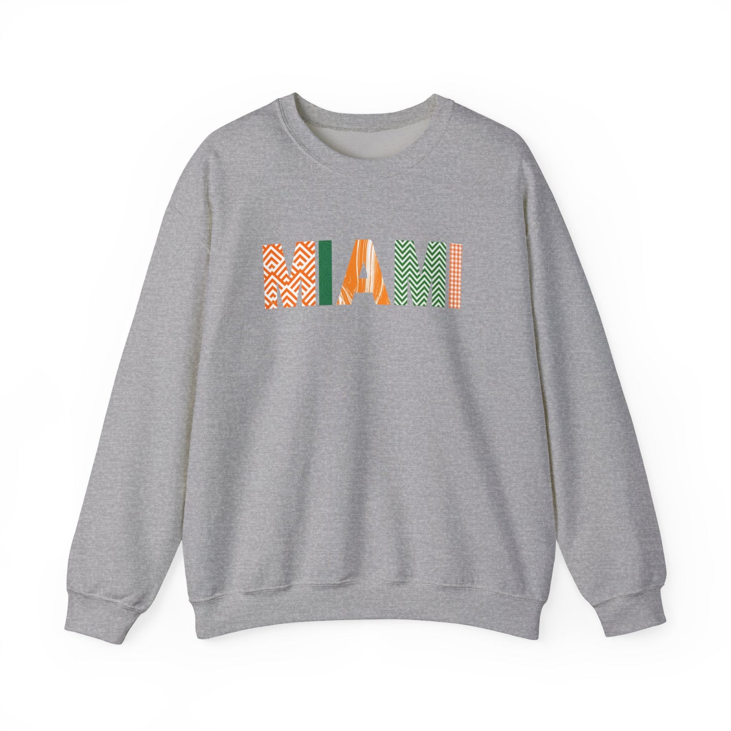 Miami Pattern Crewneck Sweatshirt — Colorful Geometric Miami Graphic