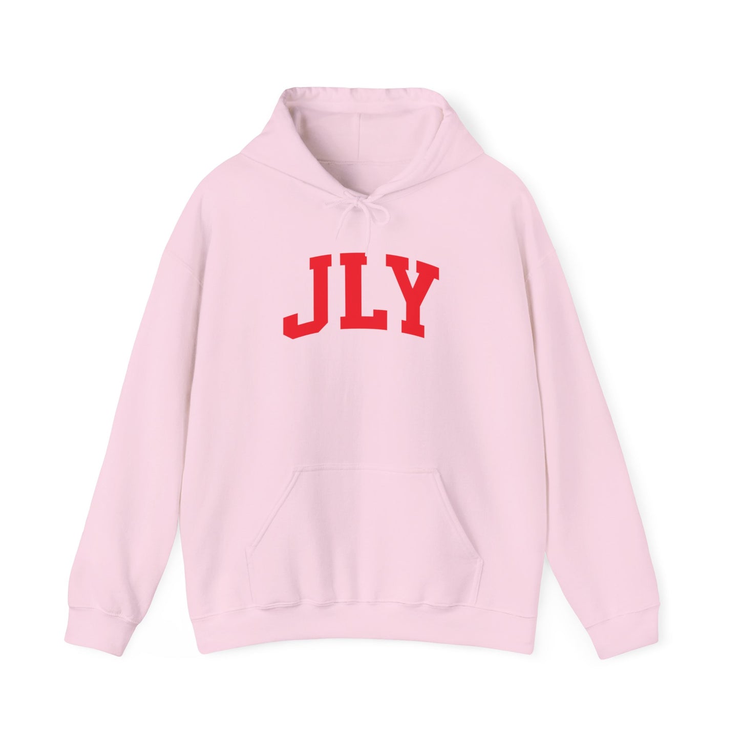 JLY Red Arch Hoodie — Minimal Collegiate Pullover