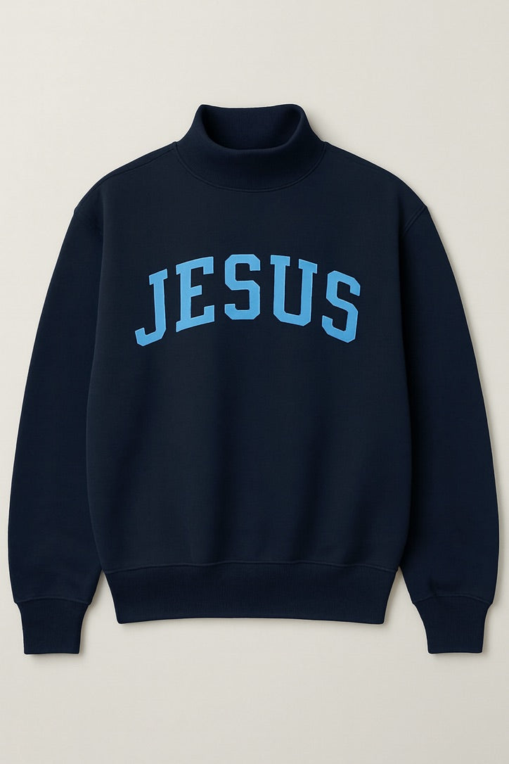 CUSTOM PUFF PRINT MOCK NECK