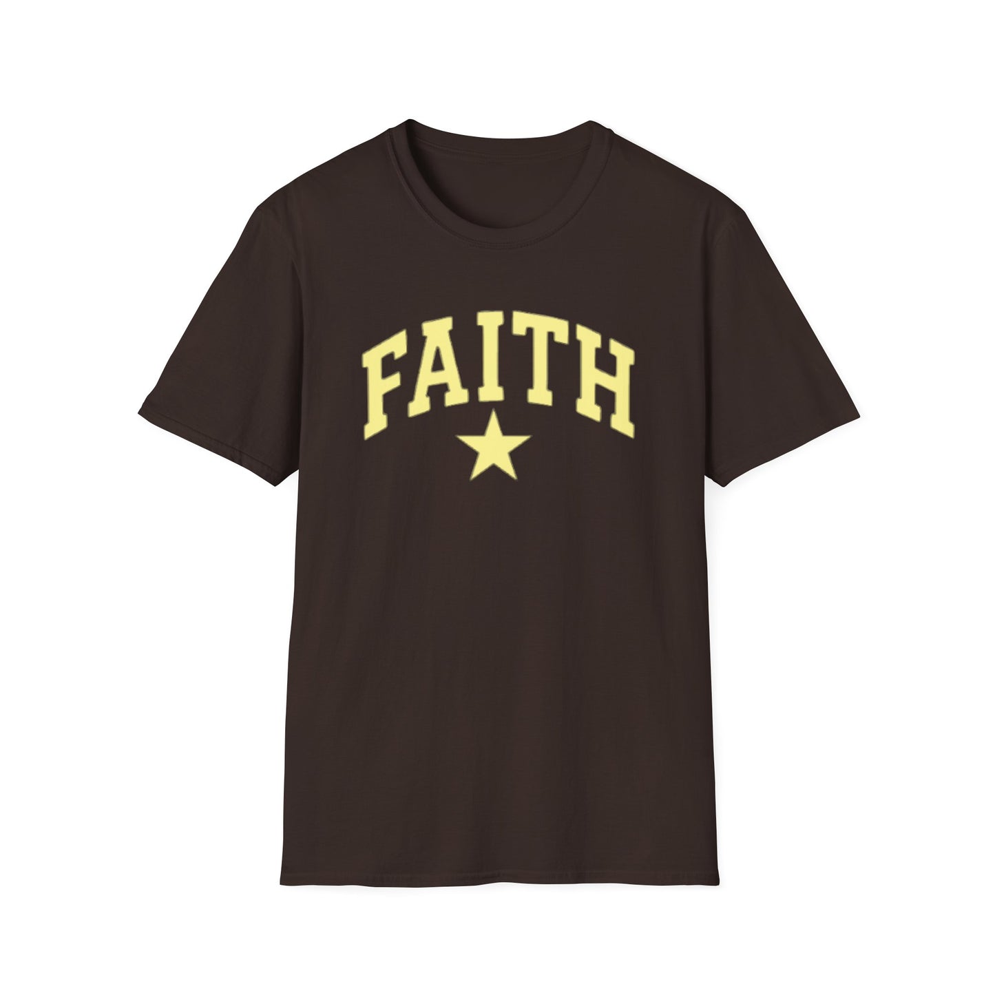 Faith Graphic T-Shirt — Yellow Lettering with Star