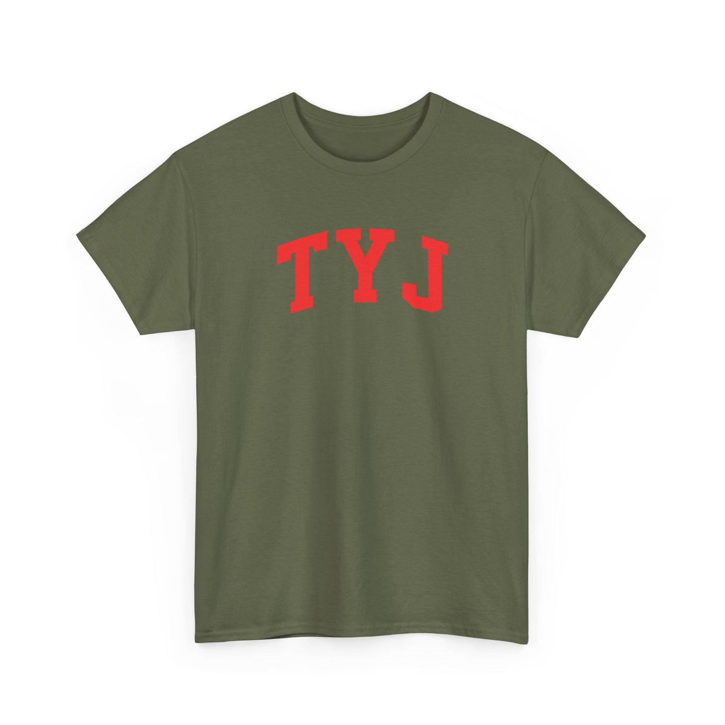 TYJ Arch Logo T-Shirt — Minimal Red College-Style Tee
