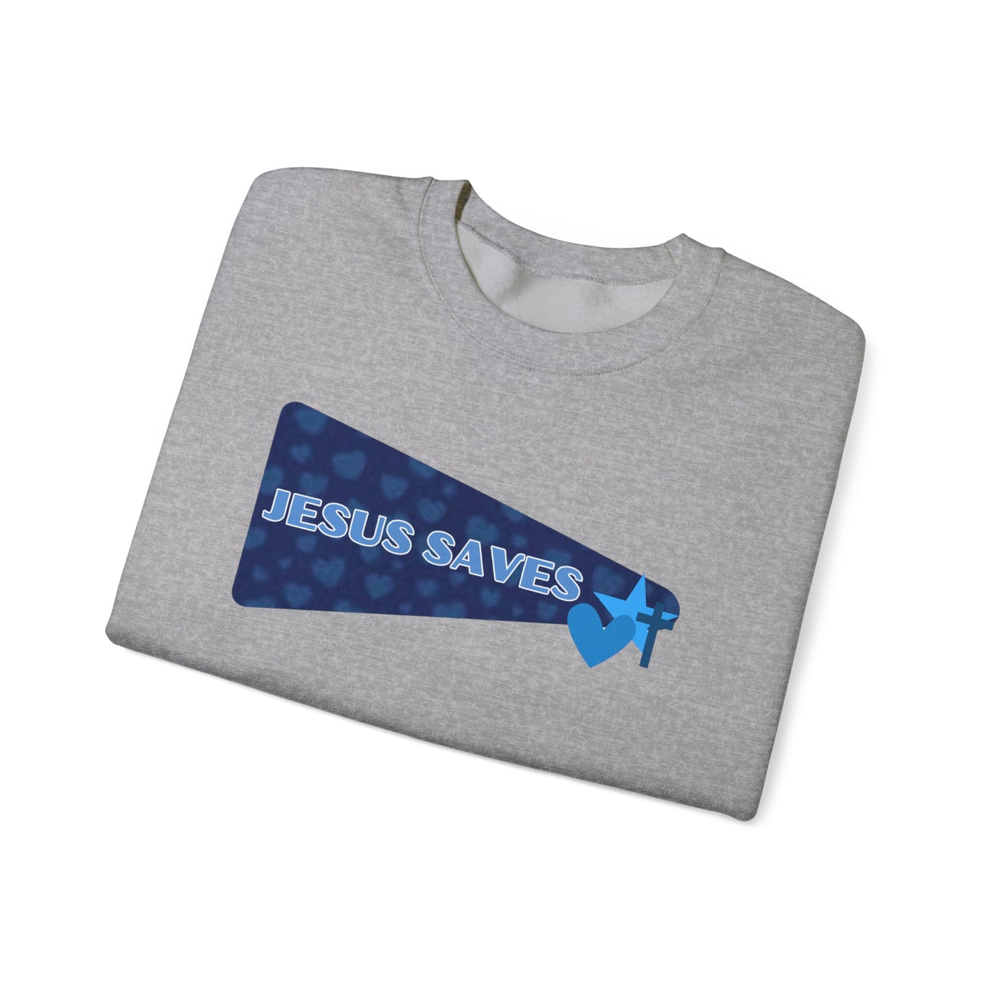 Jesus Saves Crewneck Sweatshirt — Christian Faith Graphic Pullover