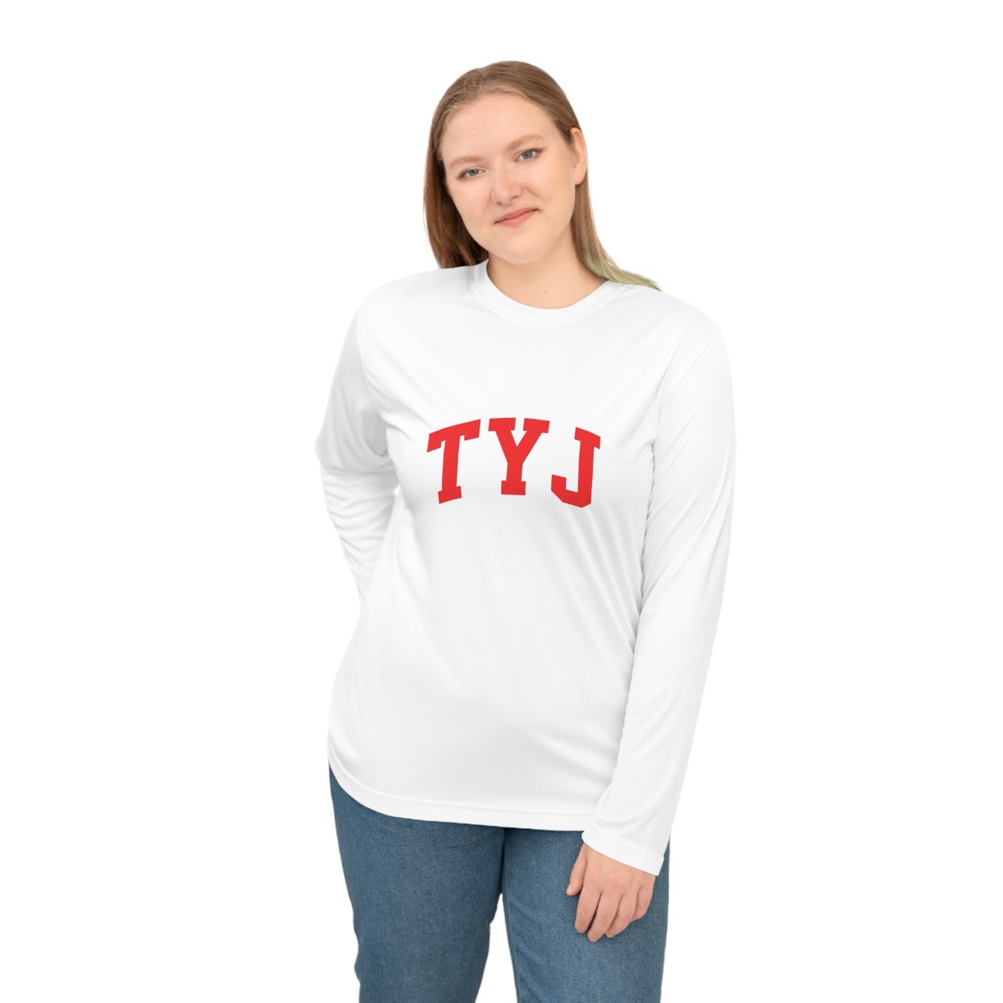 TYJ Performance Long Sleeve Shirt — Athletic Red Lettering