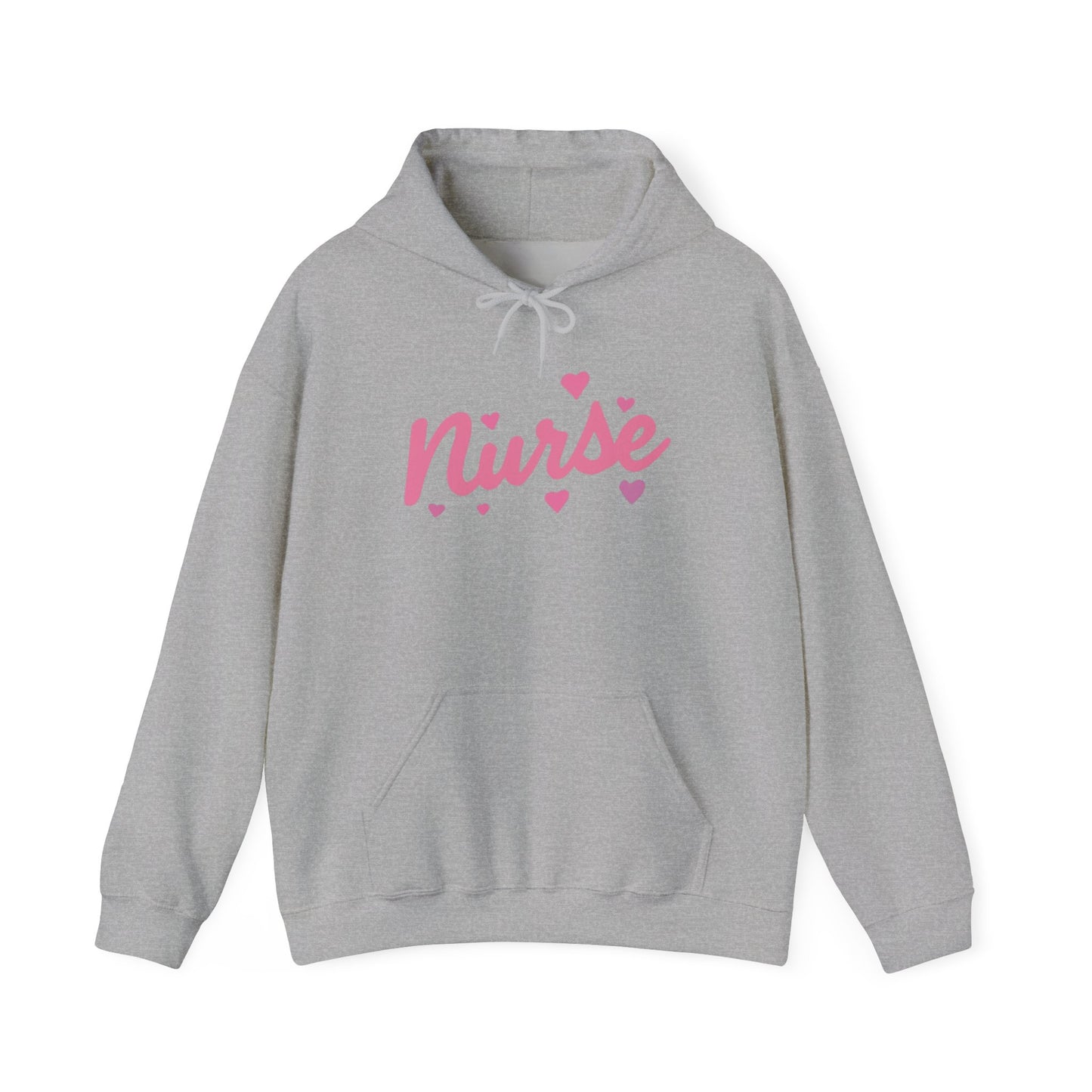 Nurse Heart Hoodie — Pink Script Nurse Hoodie for Medical Professionals, Gifts for Nurses