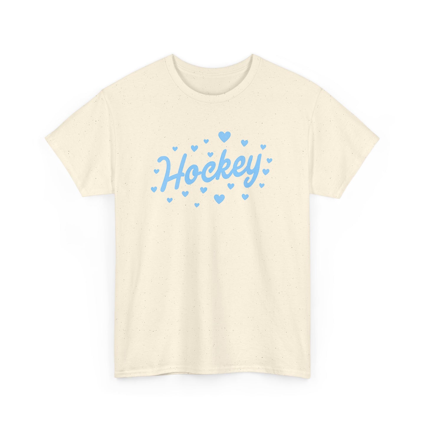 Hockey Heart Tee — Cute Light Blue Script Hockey Shirt