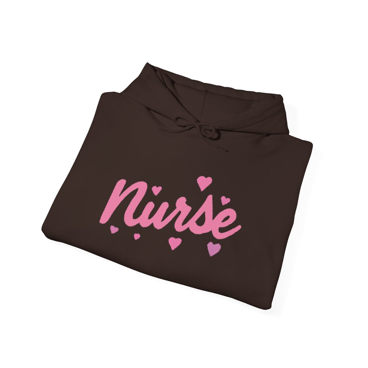 Nurse Heart Hoodie — Pink Script Nurse Hoodie for Medical Professionals, Gifts for Nurses